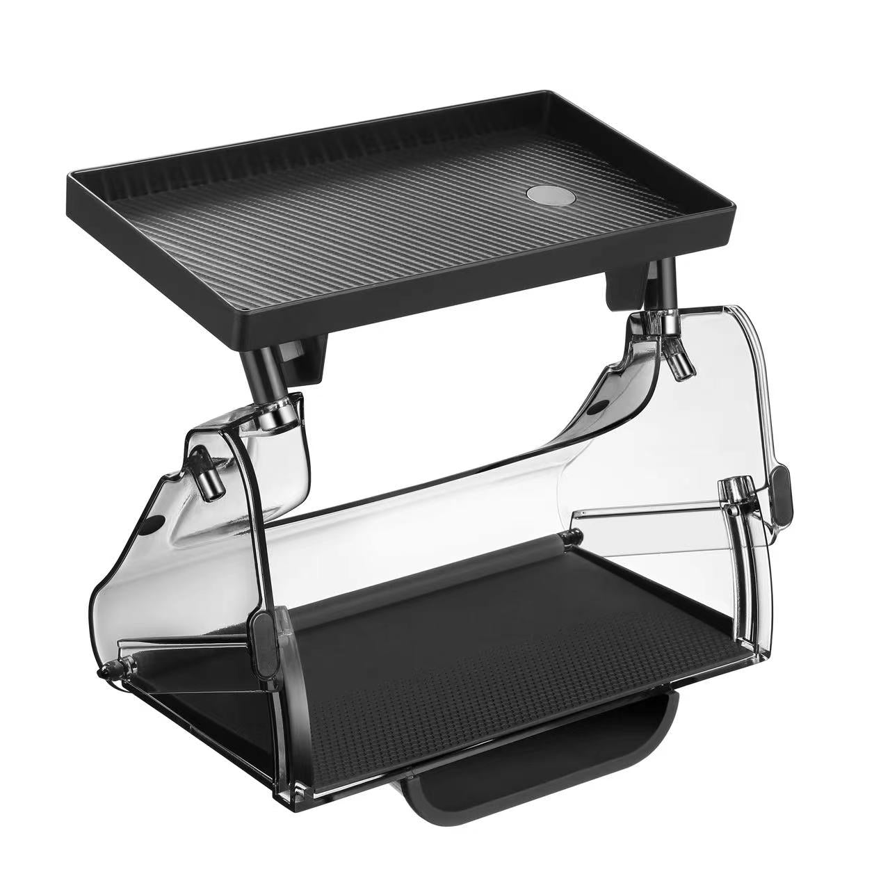 Skjult hylde under skærm + bakke